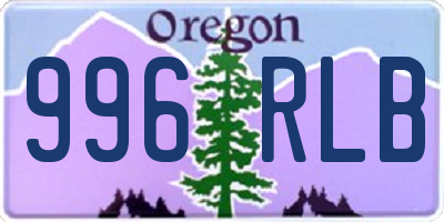 OR license plate 996RLB