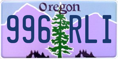 OR license plate 996RLI