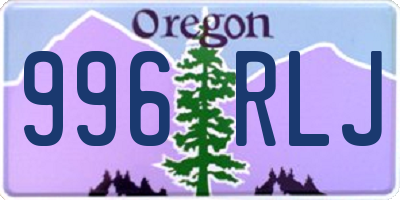 OR license plate 996RLJ