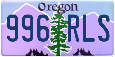 OR license plate 996RLS