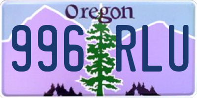 OR license plate 996RLU