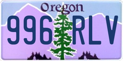 OR license plate 996RLV