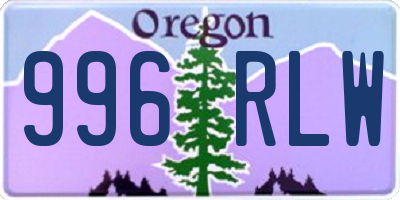 OR license plate 996RLW