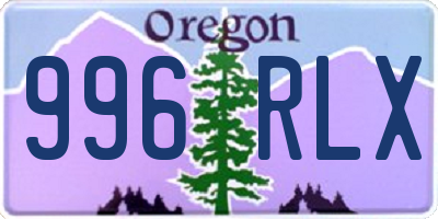 OR license plate 996RLX