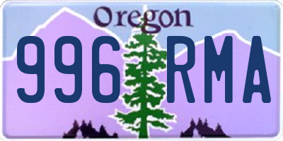 OR license plate 996RMA