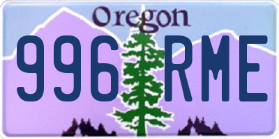 OR license plate 996RME