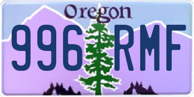 OR license plate 996RMF