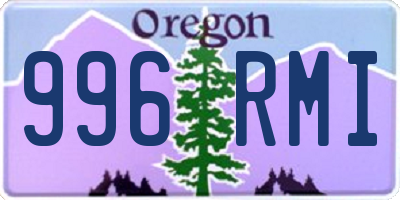 OR license plate 996RMI