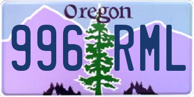 OR license plate 996RML
