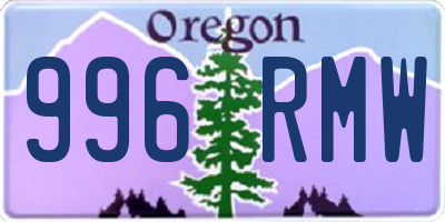 OR license plate 996RMW