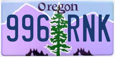 OR license plate 996RNK