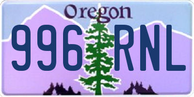 OR license plate 996RNL