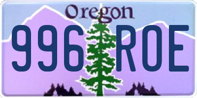 OR license plate 996ROE