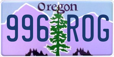 OR license plate 996ROG