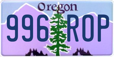 OR license plate 996ROP