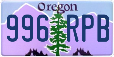 OR license plate 996RPB