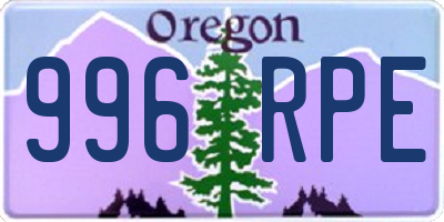 OR license plate 996RPE