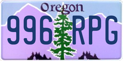 OR license plate 996RPG
