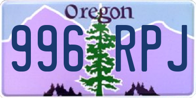 OR license plate 996RPJ