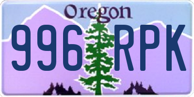 OR license plate 996RPK