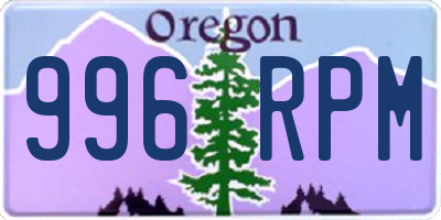 OR license plate 996RPM