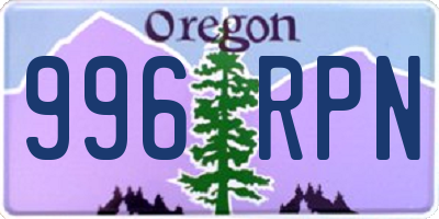 OR license plate 996RPN