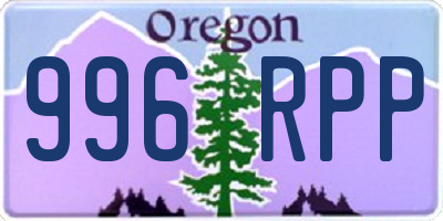 OR license plate 996RPP