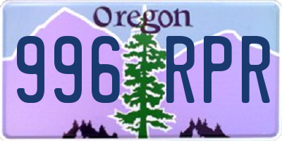 OR license plate 996RPR