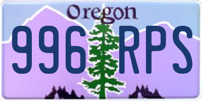 OR license plate 996RPS