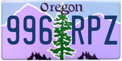 OR license plate 996RPZ