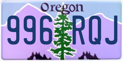 OR license plate 996RQJ