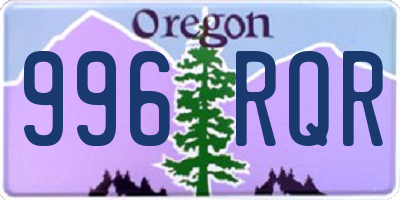 OR license plate 996RQR