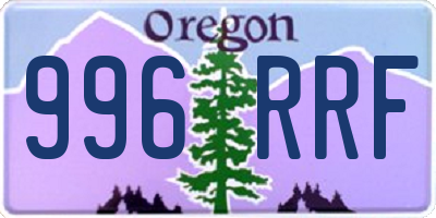 OR license plate 996RRF