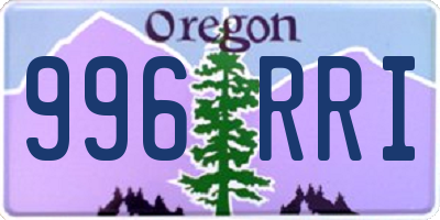 OR license plate 996RRI