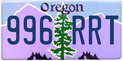OR license plate 996RRT