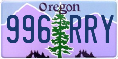 OR license plate 996RRY