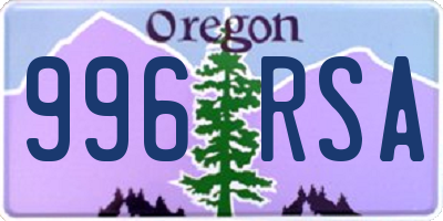 OR license plate 996RSA