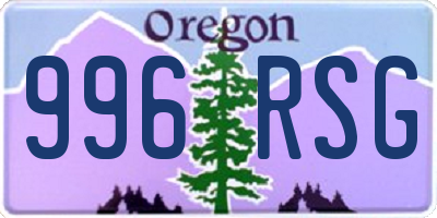 OR license plate 996RSG