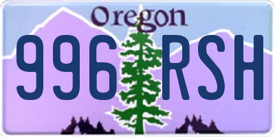 OR license plate 996RSH