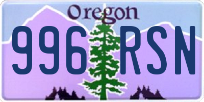OR license plate 996RSN