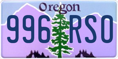 OR license plate 996RSO