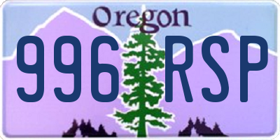 OR license plate 996RSP