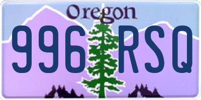 OR license plate 996RSQ