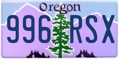 OR license plate 996RSX