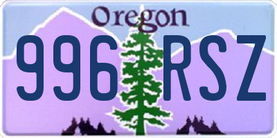 OR license plate 996RSZ