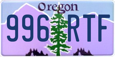 OR license plate 996RTF