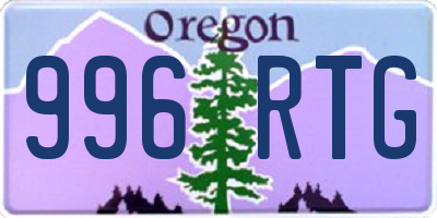 OR license plate 996RTG