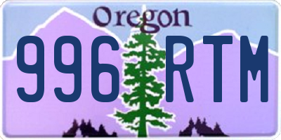 OR license plate 996RTM