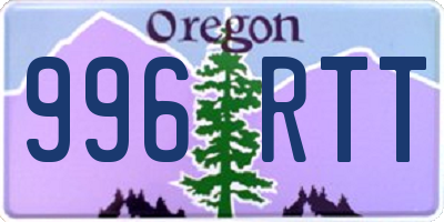 OR license plate 996RTT