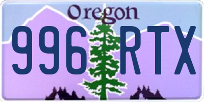 OR license plate 996RTX